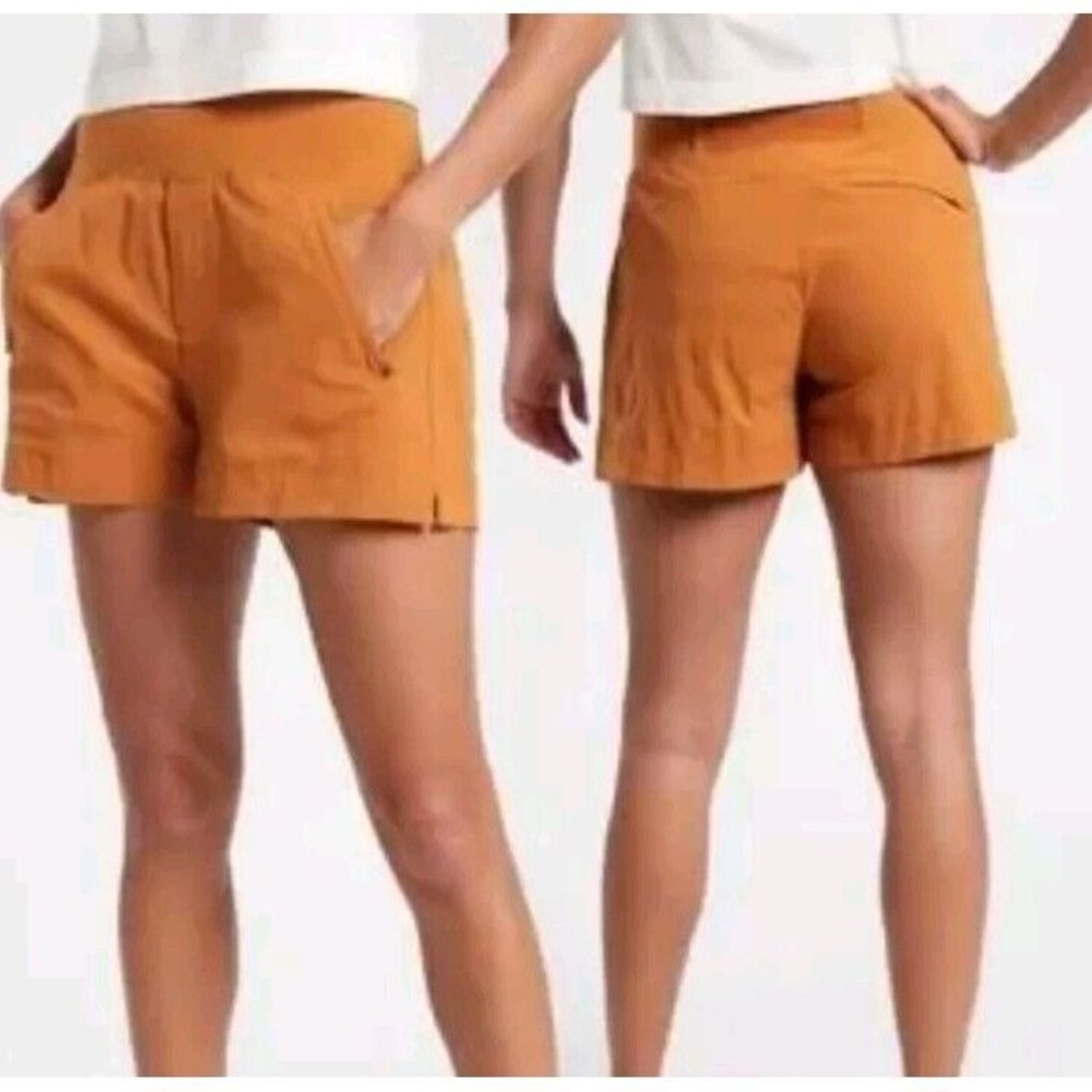 Athleta Trekkie North Shorts Cattail Brown Size 24 44x3.5 Wicking UPF New - Picture 9 of 9